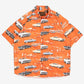 MEN'S VINTAGE 1990S CAR HAWAIIAN SHORT SLEEVE PATTERNED SHIRT - LARGE