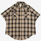 MEN'S VINTAGE 1990S CHECKED WESTERN SHORT SLEEVE SHIRT - XX-LARGE