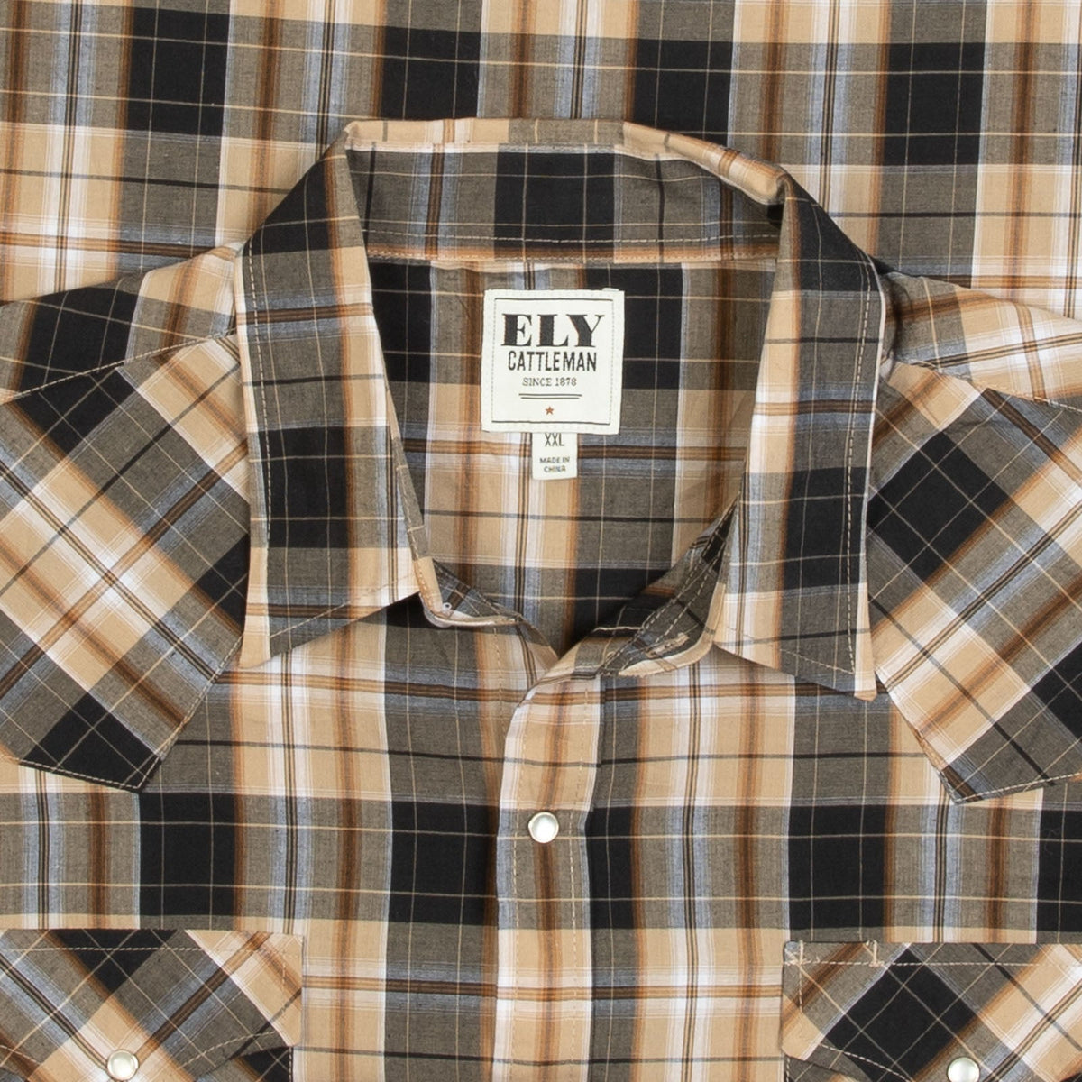 MEN'S VINTAGE 1990S CHECKED WESTERN SHORT SLEEVE SHIRT - XX-LARGE