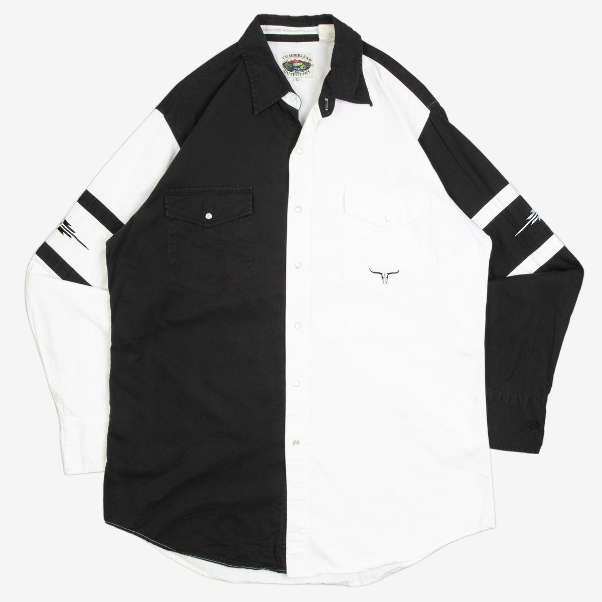 MEN'S VINTAGE 1990S COLOUR BLOCK NAVAJO SHIRT - LARGE