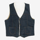 MEN'S VINTAGE 1980S SHERPA LINED DENIM GILET VEST JACKET - MEDIUM