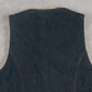 MEN'S VINTAGE 1980S SHERPA LINED DENIM GILET VEST JACKET - MEDIUM