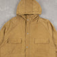 MEN'S VINTAGE WOOLRICH HOODED FULL ZIP UTILITY PARKA JACKET - MEDIUM