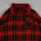 MEN'S VINTAGE CHECKED WOOL STYLE SHIRT JACKET - LARGE