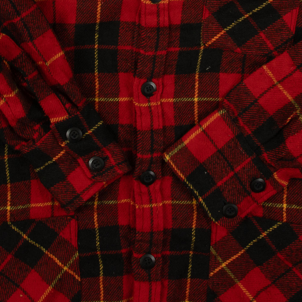 MEN'S VINTAGE CHECKED WOOL STYLE SHIRT JACKET - LARGE