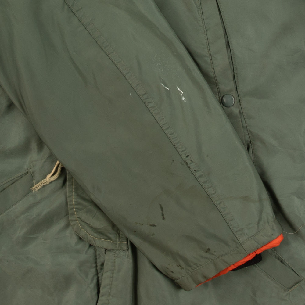 MEN'S VINTAGE 1990S SEARS HOODED FULL ZIP PARKA JACKET - MEDIUM
