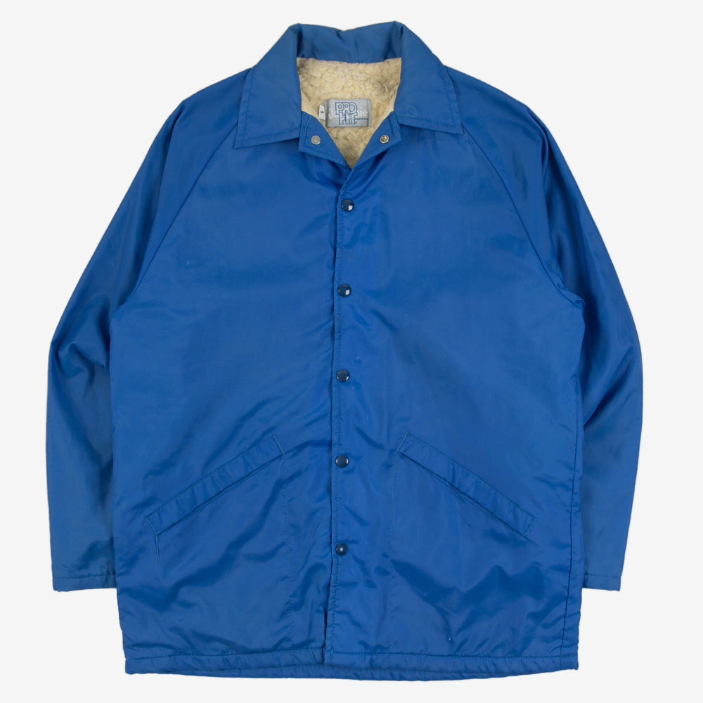MEN'S VINTAGE 1990S FLEECE LINED COACH JACKET - SMALL