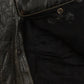 MEN'S VINTAGE 1990S LEATHER GILET VEST JACKET - SMALL