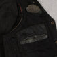 MEN'S VINTAGE 1990S LEATHER GILET VEST JACKET - SMALL