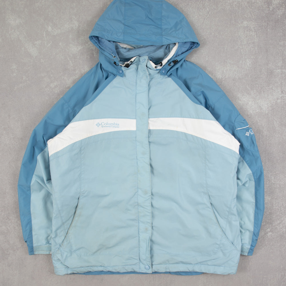 WOMEN'S VINTAGE COLUMBIA HOODED FULL ZIP RAINCOAT JACKET - X-LARGE