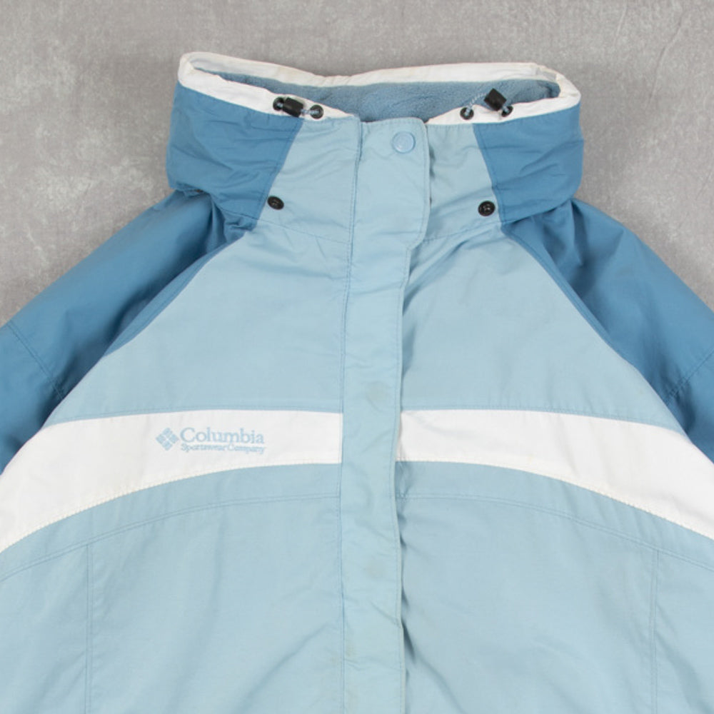 WOMEN'S VINTAGE COLUMBIA HOODED FULL ZIP RAINCOAT JACKET - X-LARGE