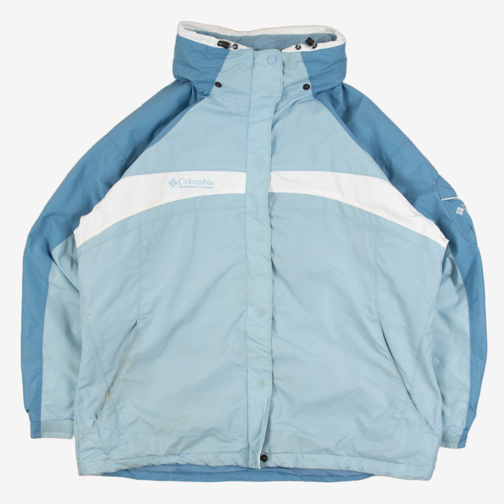 WOMEN'S VINTAGE COLUMBIA HOODED FULL ZIP RAINCOAT JACKET - X-LARGE