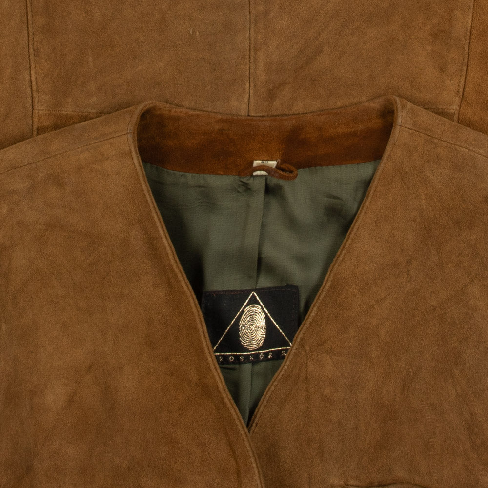 MEN'S VINTAGE 1990S SUEDE GILET VEST JACKET - LARGE