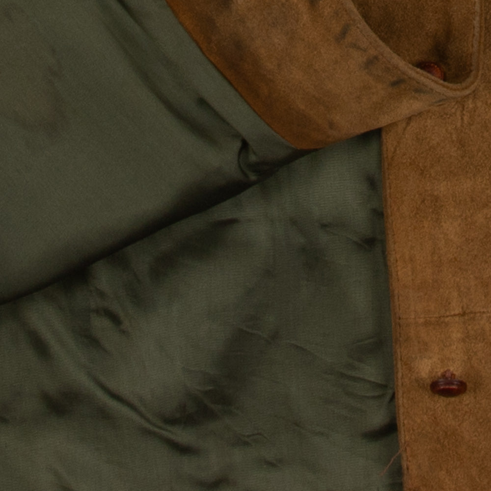 MEN'S VINTAGE 1990S SUEDE GILET VEST JACKET - LARGE