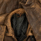 MEN'S VINTAGE 1990S LEATHER FULL ZIP FLIGHT JACKET - LARGE