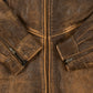 MEN'S VINTAGE 1990S LEATHER FULL ZIP FLIGHT JACKET - LARGE