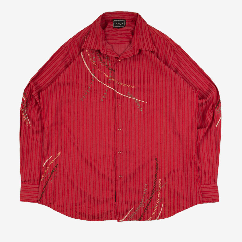 MEN'S VINTAGE STRIPED WESTERN SHIRT - XX-LARGE