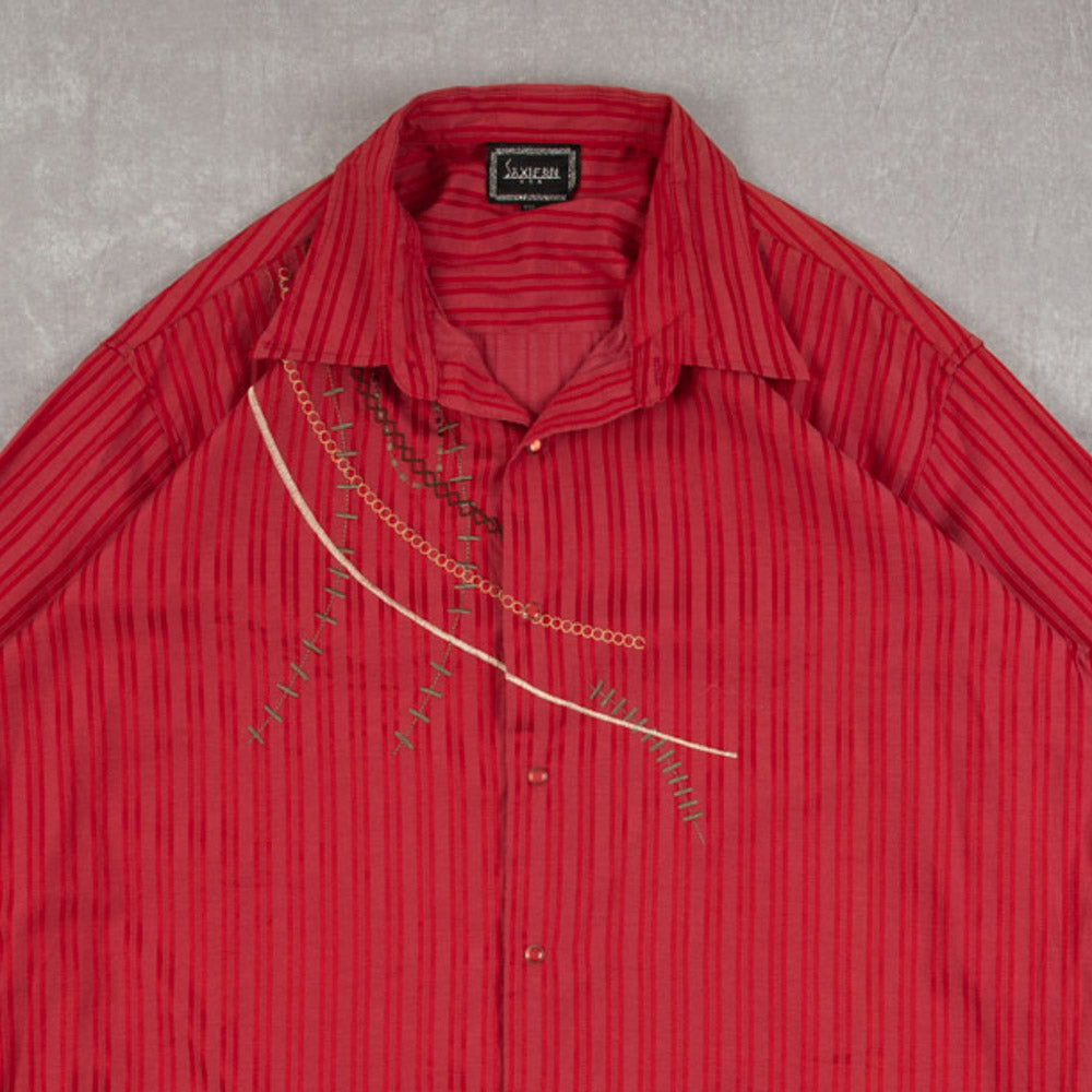 MEN'S VINTAGE STRIPED WESTERN SHIRT - XX-LARGE