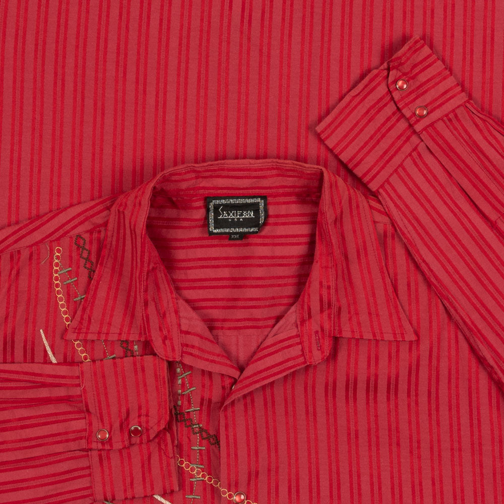 MEN'S VINTAGE STRIPED WESTERN SHIRT - XX-LARGE
