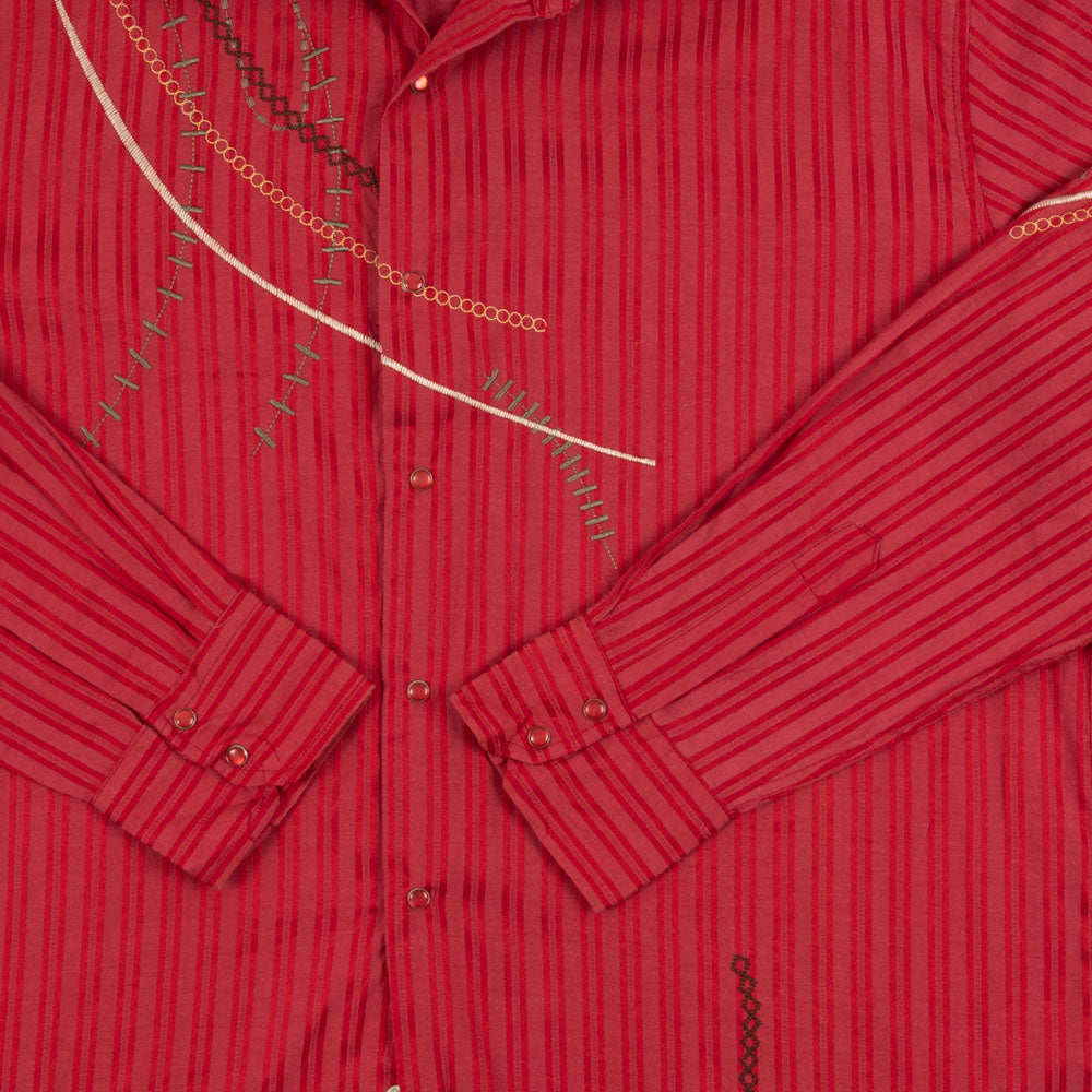 MEN'S VINTAGE STRIPED WESTERN SHIRT - XX-LARGE