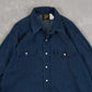 MEN'S VINTAGE 1970S DENIM WESTERN SHIRT - XX-LARGE