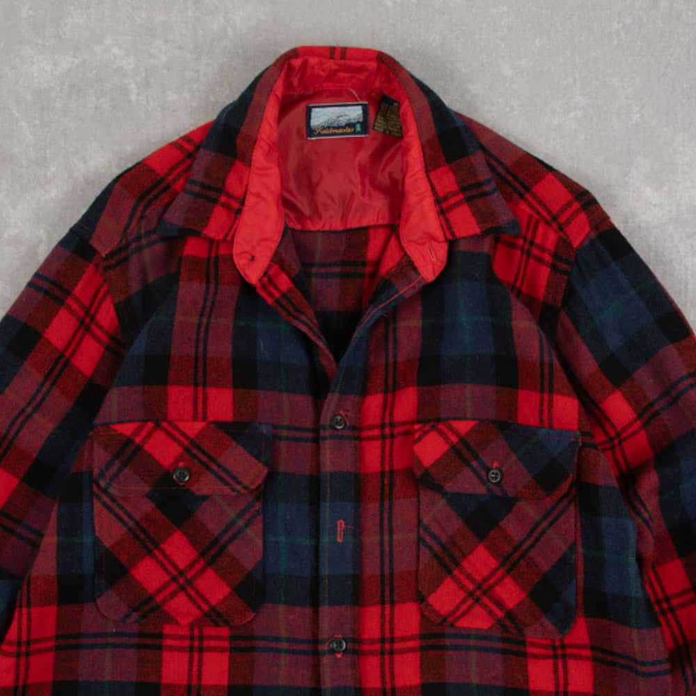 MEN'S VINTAGE 1990S CHECKED WOOL SHIRT - LARGE