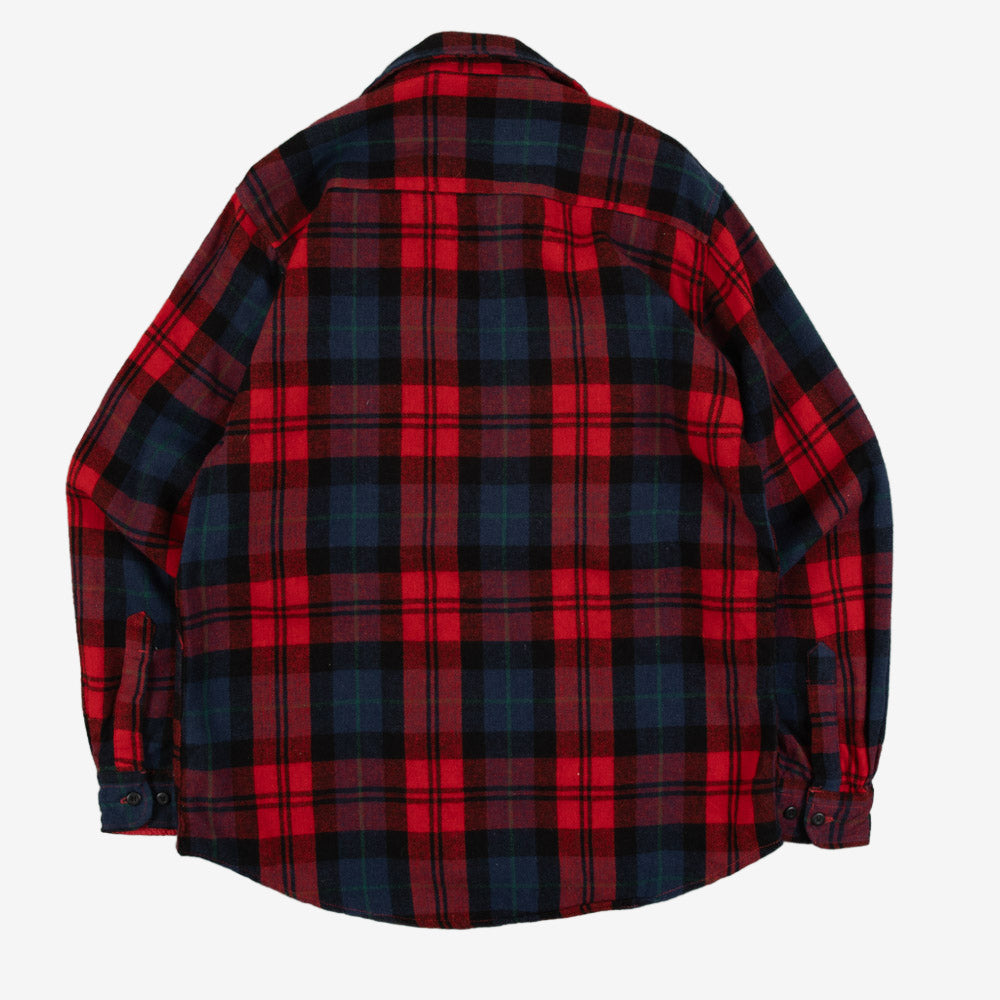 MEN'S VINTAGE 1990S CHECKED WOOL SHIRT - LARGE