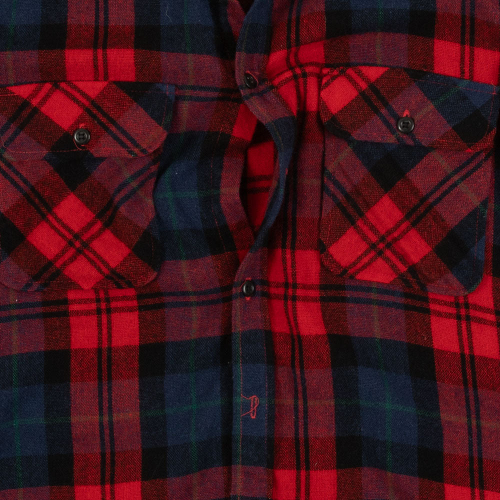 MEN'S VINTAGE 1990S CHECKED WOOL SHIRT - LARGE