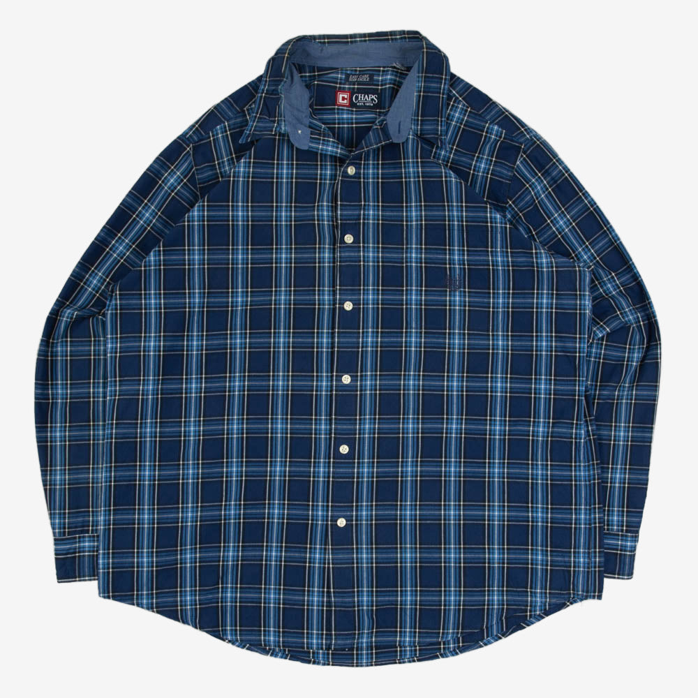 MEN'S VINTAGE CHAPS CHECKED LONG SLEEVE SHIRT LARGE