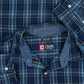 MEN'S VINTAGE CHAPS CHECKED LONG SLEEVE SHIRT LARGE