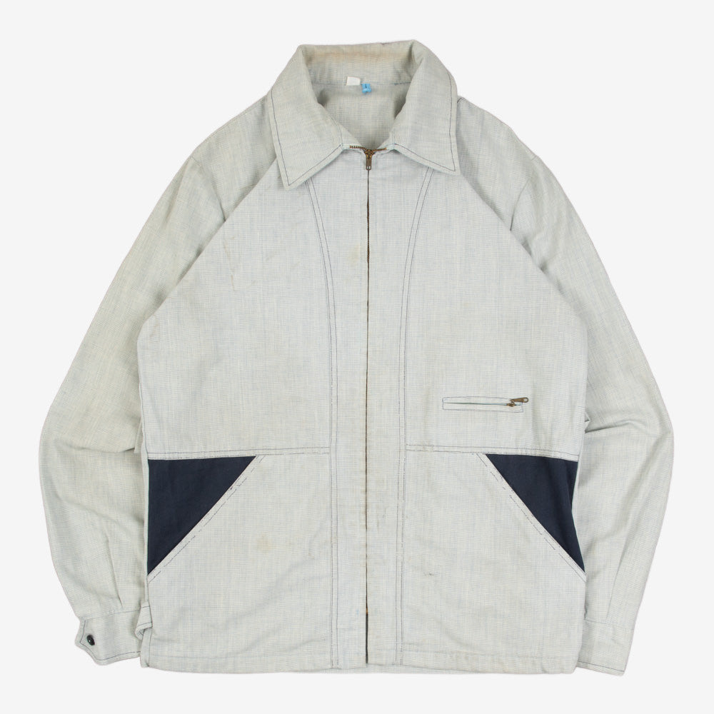 MEN'S VINTAGE 1980S FULL ZIP HARRINGTON JACKET - LARGE