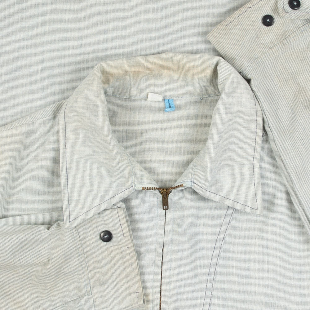 MEN'S VINTAGE 1980S FULL ZIP HARRINGTON JACKET - LARGE