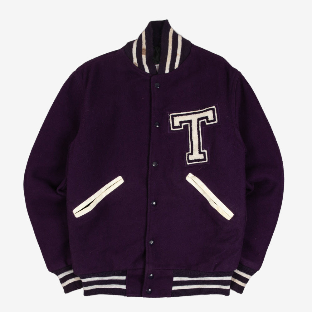 MEN'S VINTAGE 1990S WOOL VARISTY BOMBER JACKET - MEDIUM