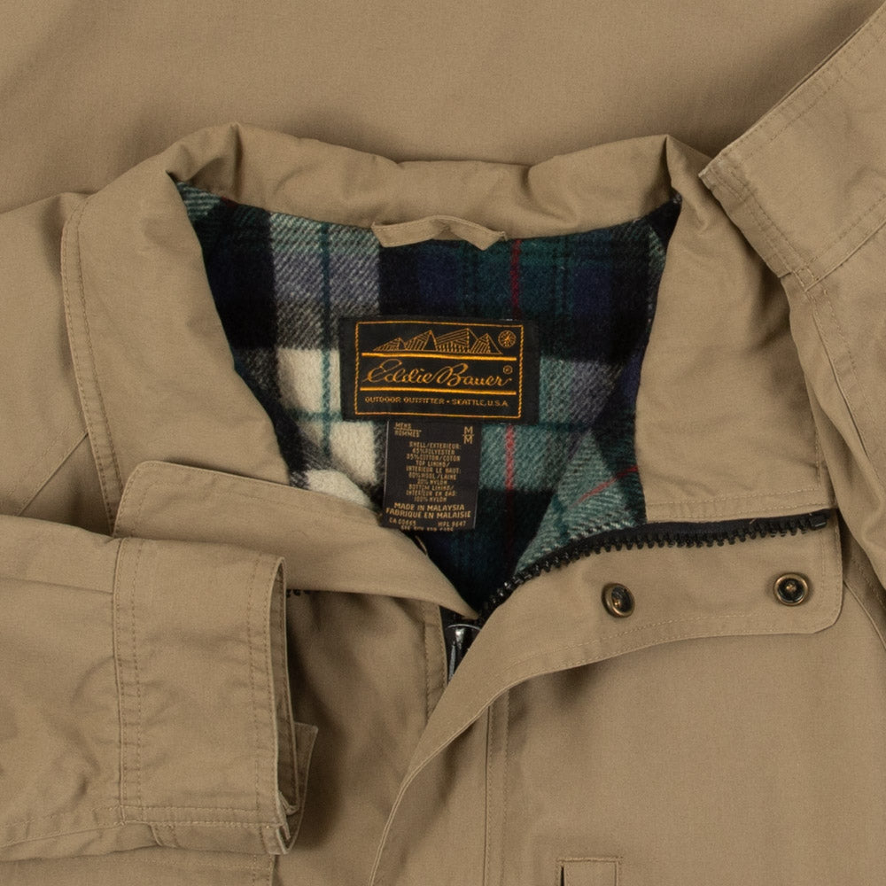 MEN'S VINTAGE EDDIE BAUER FLEECE LINED FULL ZIP JACKET - MEDIUM