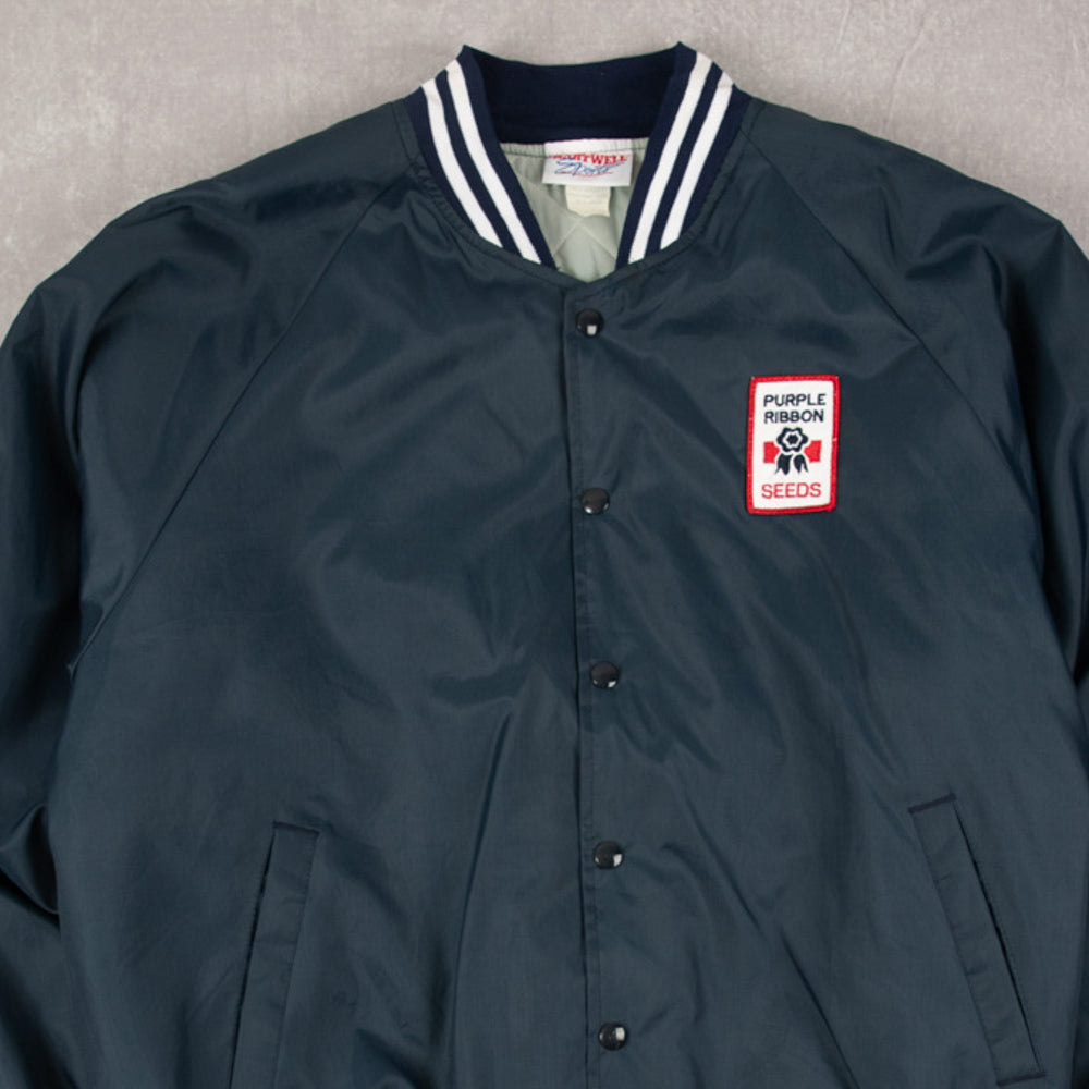 MEN'S VINTAGE 1990S PURPLE RIBBON BOMBER JACKET - X-LARGE
