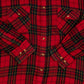 MEN'S VINTAGE 1990S CHECKED WOOL STYLE FLANNEL SHIRT - LARGE
