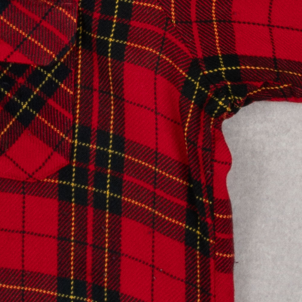 MEN'S VINTAGE 1990S CHECKED WOOL STYLE FLANNEL SHIRT - LARGE