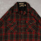MEN'S VINTAGE 1990S CHECKED WOOL STYLE FLANNEL SHIRT - X-SMALL