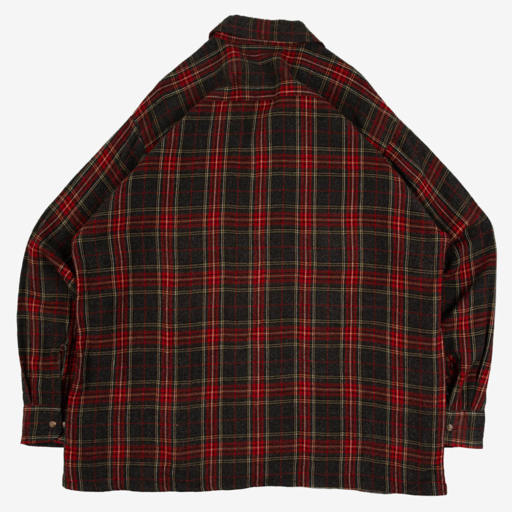 MEN'S VINTAGE 1990S CHECKED WOOL STYLE FLANNEL SHIRT - X-SMALL