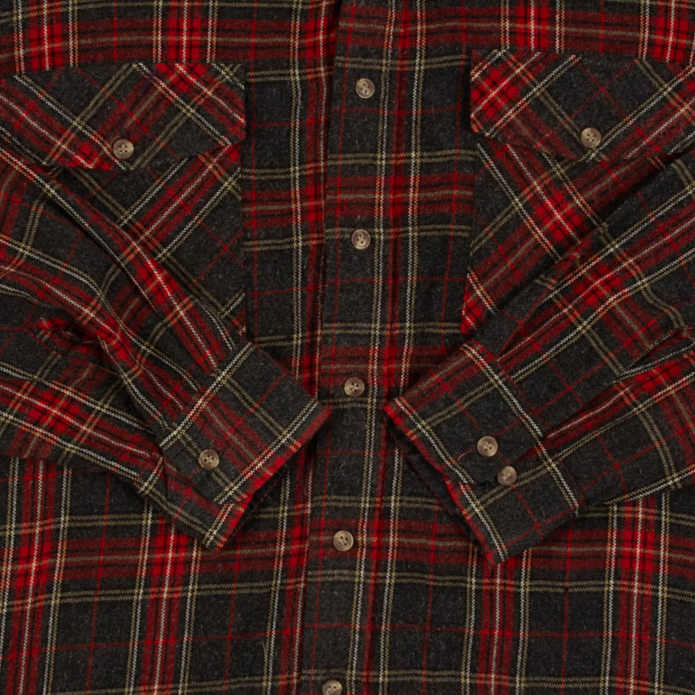 MEN'S VINTAGE 1990S CHECKED WOOL STYLE FLANNEL SHIRT - X-SMALL