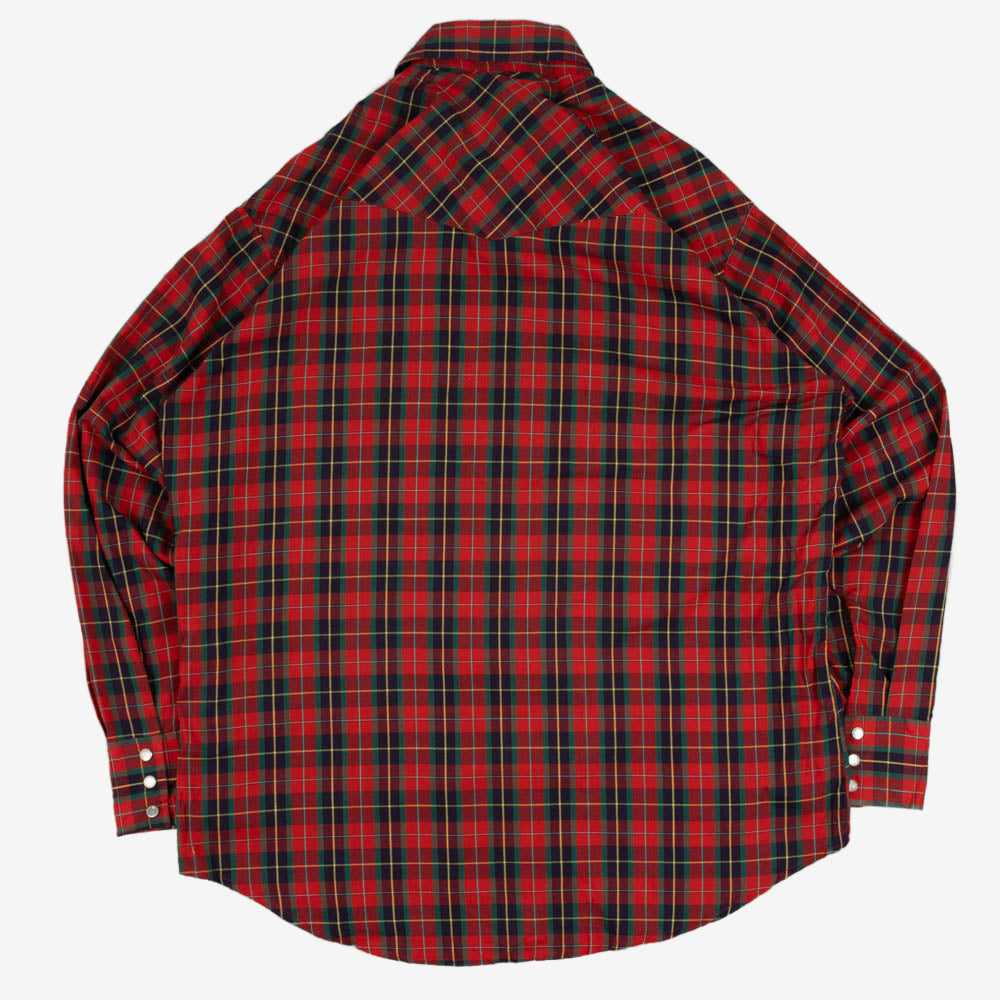 MEN'S VINTAGE CHECKED WESTERN SHIRT - X-LARGE