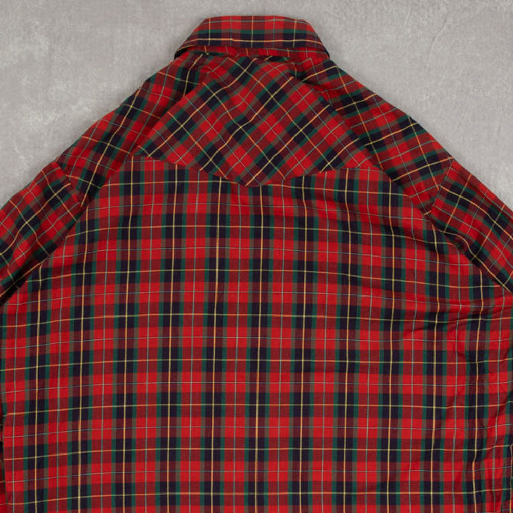 MEN'S VINTAGE CHECKED WESTERN SHIRT - X-LARGE