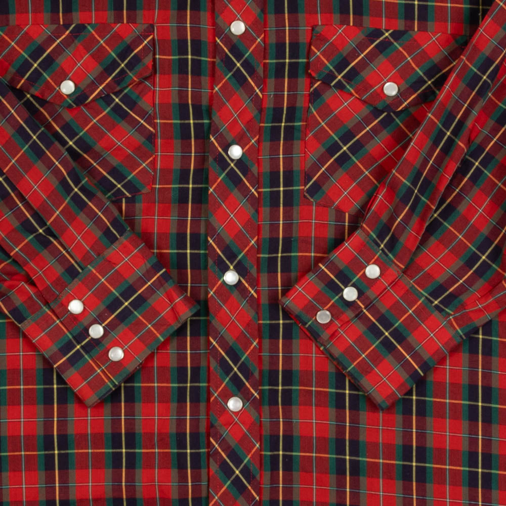 MEN'S VINTAGE CHECKED WESTERN SHIRT - X-LARGE