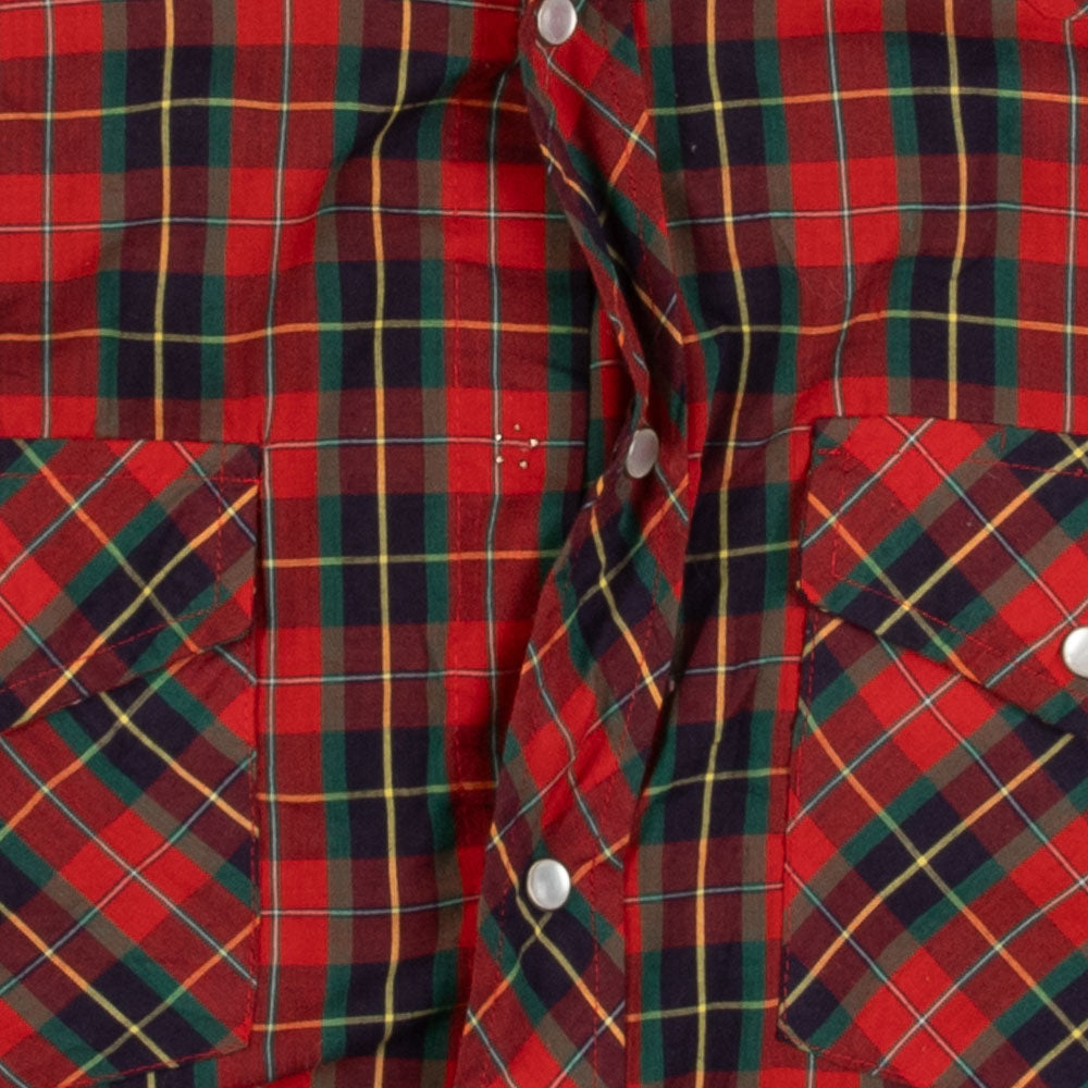MEN'S VINTAGE CHECKED WESTERN SHIRT - X-LARGE