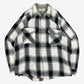 MEN'S VINTAGE 1990S CHECKED WOOL STYLE FLANNEL SHIRT - LARGE