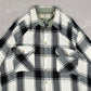 MEN'S VINTAGE 1990S CHECKED WOOL STYLE FLANNEL SHIRT - LARGE