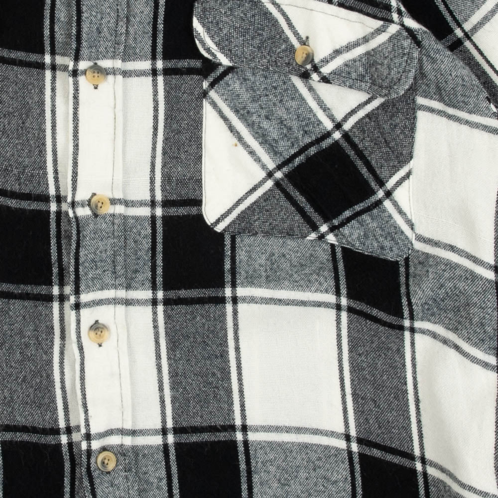 MEN'S VINTAGE 1990S CHECKED WOOL STYLE FLANNEL SHIRT - LARGE