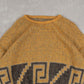WOMEN'S VINTAGE 1990S PATTERNED KNITTED JUMPER - LARGE