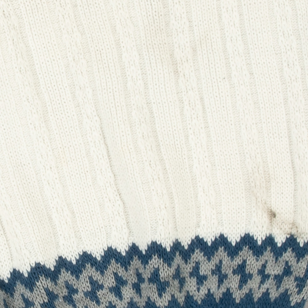 MEN'S VINTAGE STRUCTURED PATTERNED KNITTED JUMPER - X-LARGE