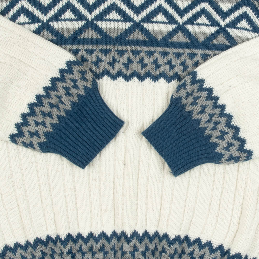 MEN'S VINTAGE STRUCTURED PATTERNED KNITTED JUMPER - X-LARGE